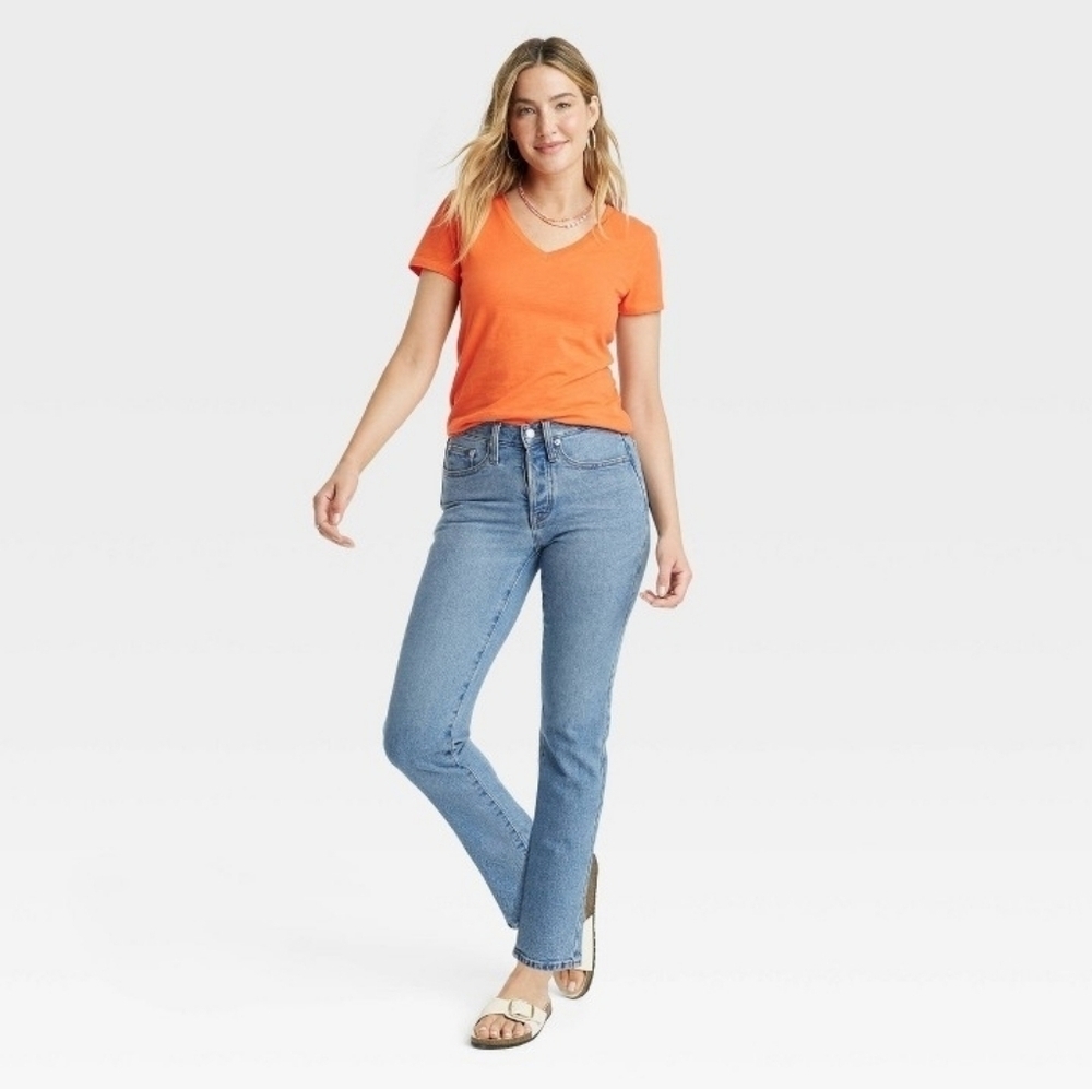 Universal thread Mid-Rise 80's Slim Fitted Hip and Thigh Slim Leg Comfort Stretc - Picture 3 of 5